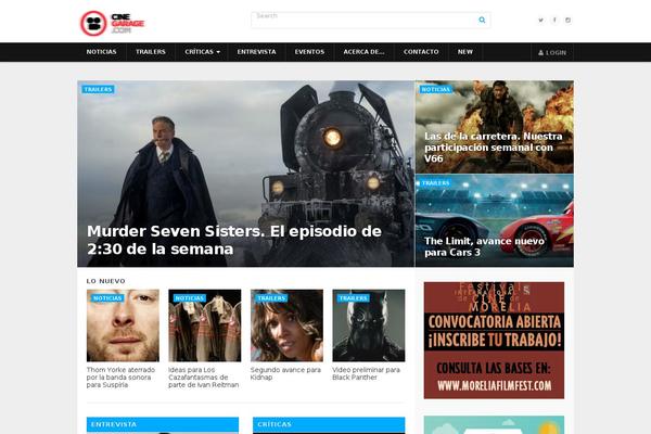 cinegarage.com site used Magnow-wordpress-magazine-theme