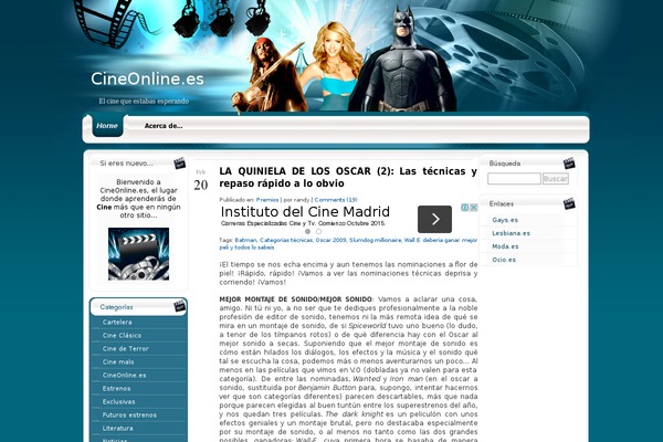 cineonline.es site used Movie-theme