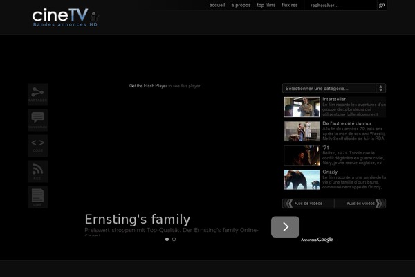 cinetv.fr site used Tvelements-dark