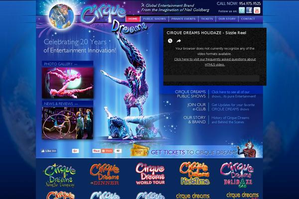 cirqueproductions.com site used Cirque