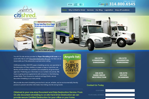 citishred.com site used Citishred