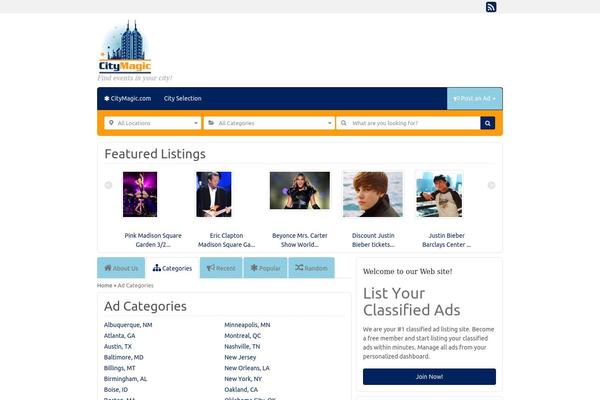 citymagic.com site used Adsplash