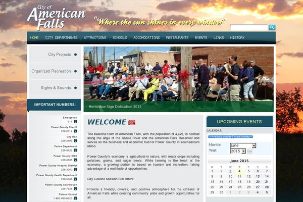 cityofamericanfalls.com site used American