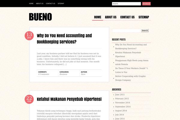 Bueno theme site design template sample