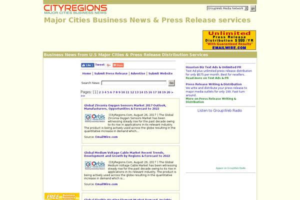 cityregions.com site used Investors-newswire