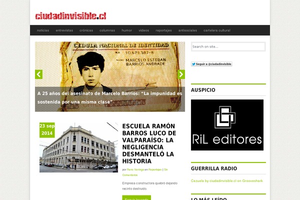 ciudadinvisible.cl site used Koresponsive