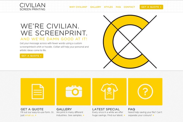 civilianprinting.com site used Civilian