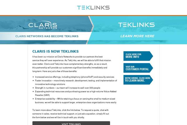 clarisnetworks.com site used Claris