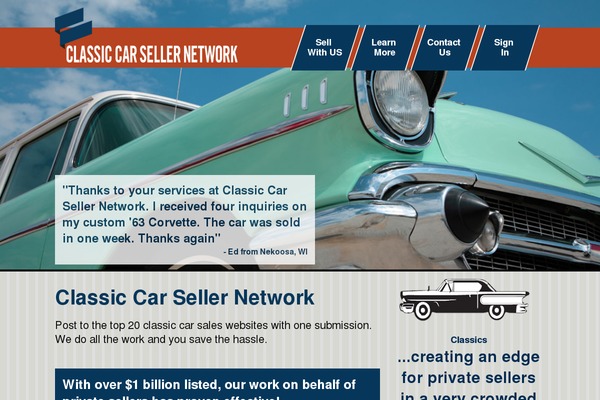 classiccarsellernetwork.com site used NewHome