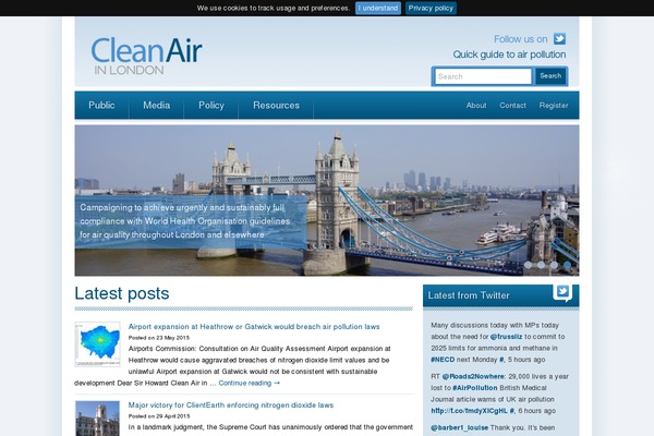 cleanair.london site used Cleanair