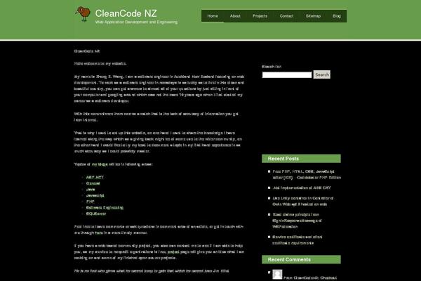cleancode.co.nz site used Greenandplain