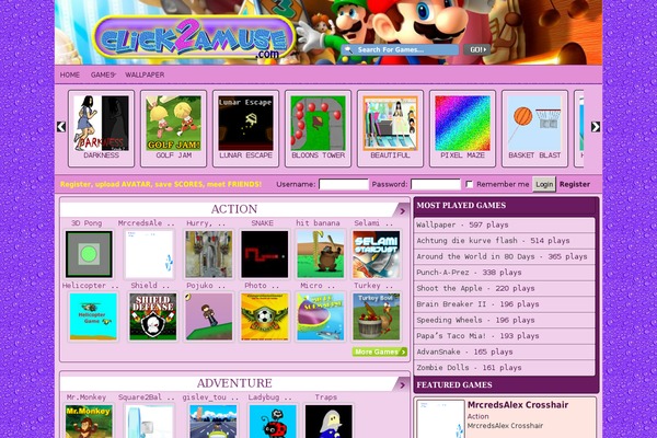 FunGames theme site design template sample