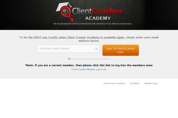 clientcrusheracademy.com site used Clientrushacademy