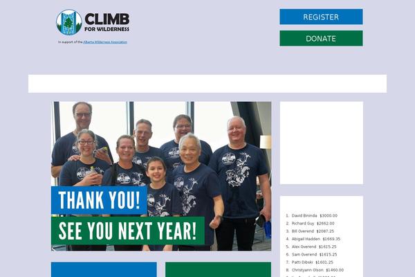 climbforwilderness.ca site used Climb2015