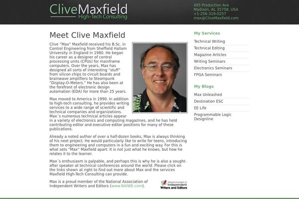 clivemaxfield.com site used Master_theme