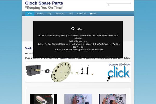 clockspareparts.co.uk site used Clocktheme