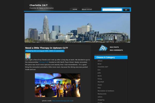 Blue-black theme site design template sample