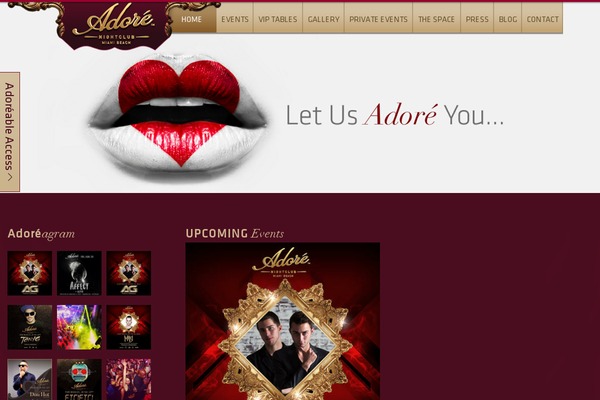 clubadore.com site used Adore