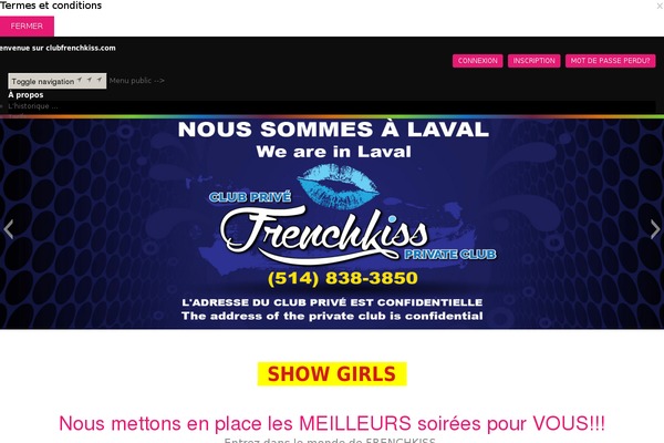 clubfrenchkiss.com site used Partynight