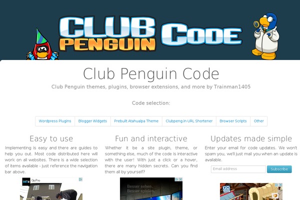 clubpenguincode.com site used Bluemelons