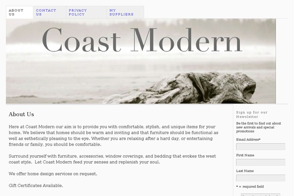 coastmodern.ca site used Thesis_18b1