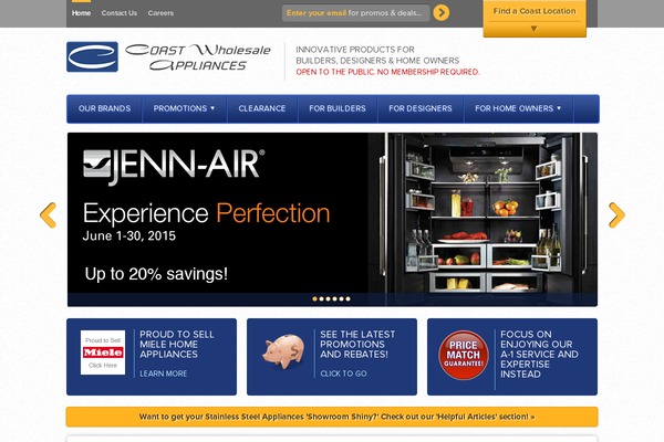 coastwholesaleappliancesinc.com site used Coast_theme
