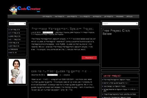 Project theme site design template sample