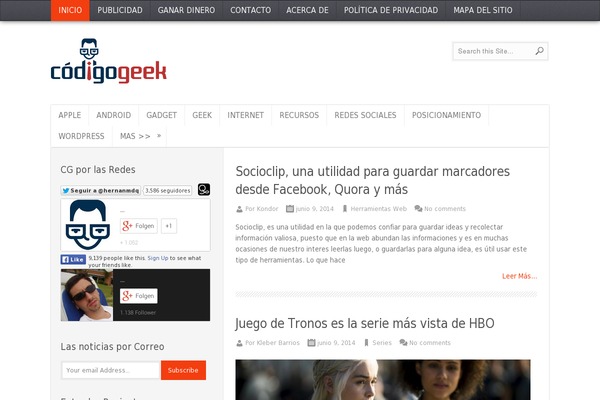 codigogeek.com site used ColorMag