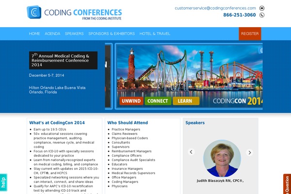 codingconferences.com site used Codingcon
