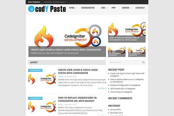 codypaste.com site used Webblog