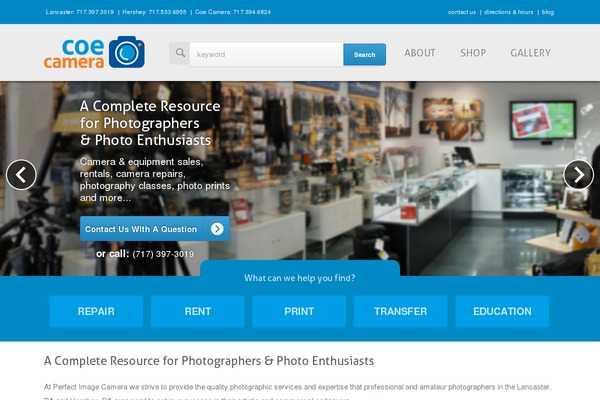 coecamera.com site used Pir-theme
