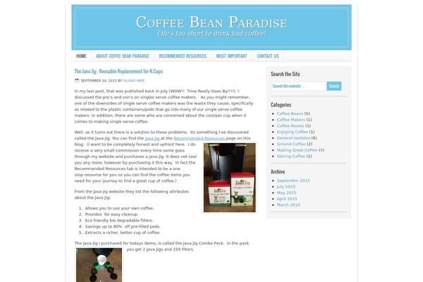 coffeebeanparadise.com site used Lifestyle