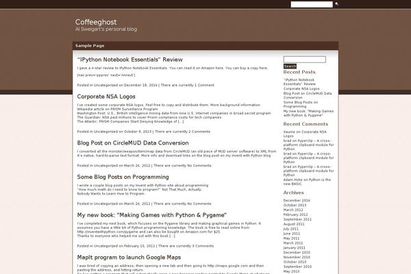 coffeeghost.net site used Tsokolate
