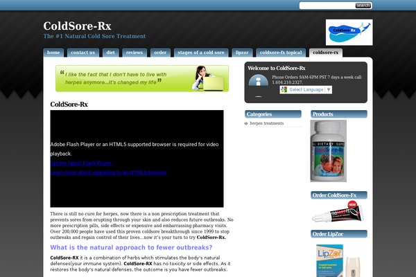 coldsore-rx.com site used StudioPress