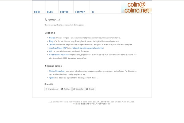 colino.net site used Modern