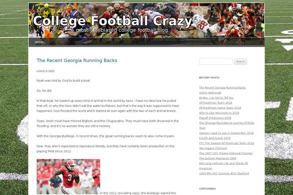 collegefootballcrazy.com site used Twentytwelve-child