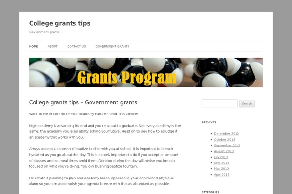 Twenty Twelve theme site design template sample