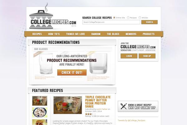collegerecipes.com site used Collegerecipes