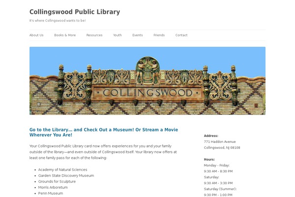 collingswoodlib.org site used Spontaneo