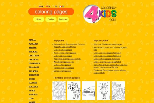 coloring-4kids.com site used Kidtheme