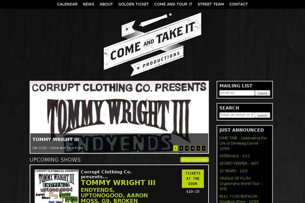 comeandtakeitproductions.com site used Comeandtakeitproductions