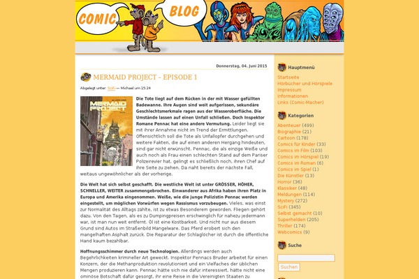 Comicblog theme site design template sample