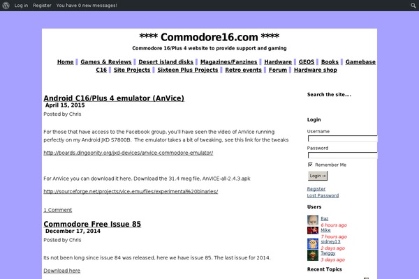 commodore16.com site used Commodore