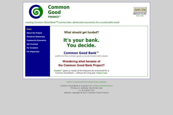 commongoodbank.com site used Cgf