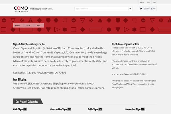 comosigns.com site used Maxshoptheme