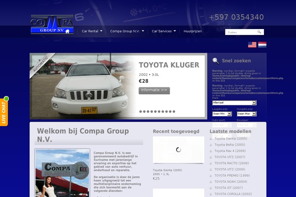 carrental-child theme websites examples