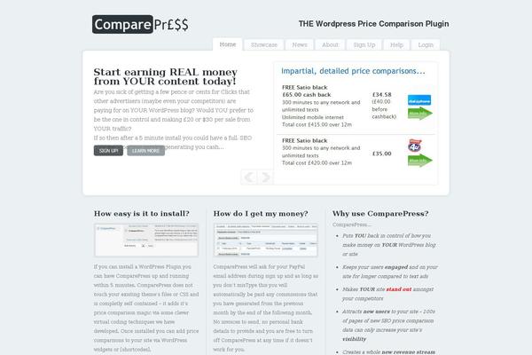 comparepress.com site used Lightcorner