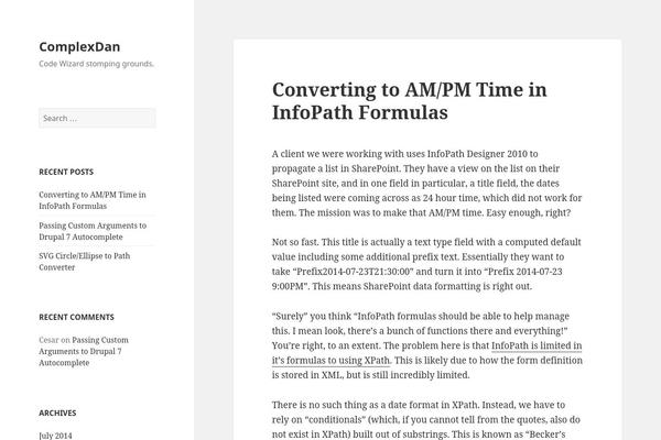 WordPress website example screenshot