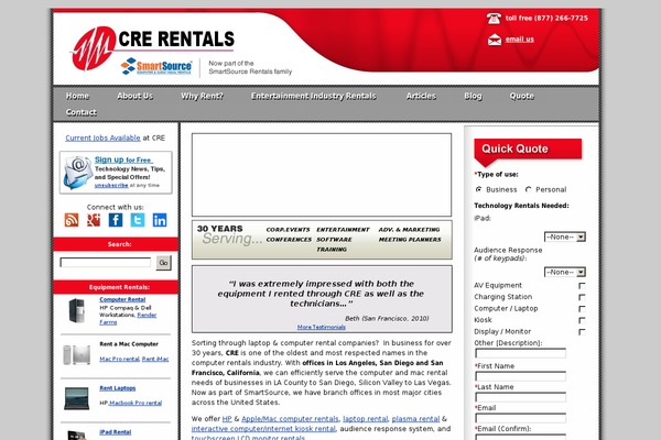 computerrentals.com site used Etechrentals