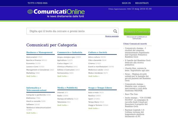 comunicationline.it site used Articledirectory
